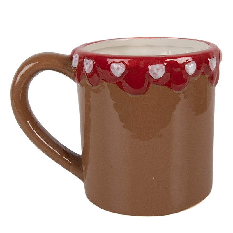 Clayre & Eef Kerst Mok 375 ml Bruin Keramiek Gingerbread man