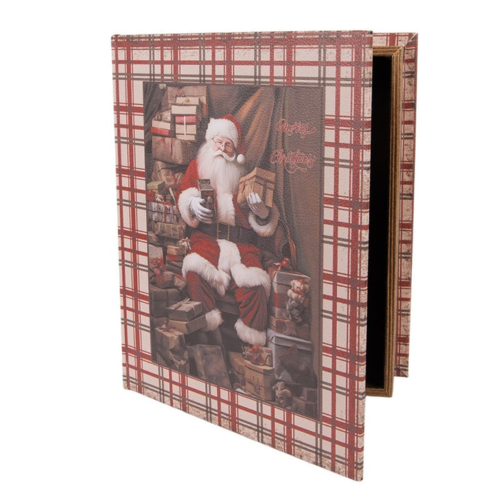 Clayre & Eef Kerst Opbergdoos Set van 3 Boeken 27/ 22 / 18 cm Bruin