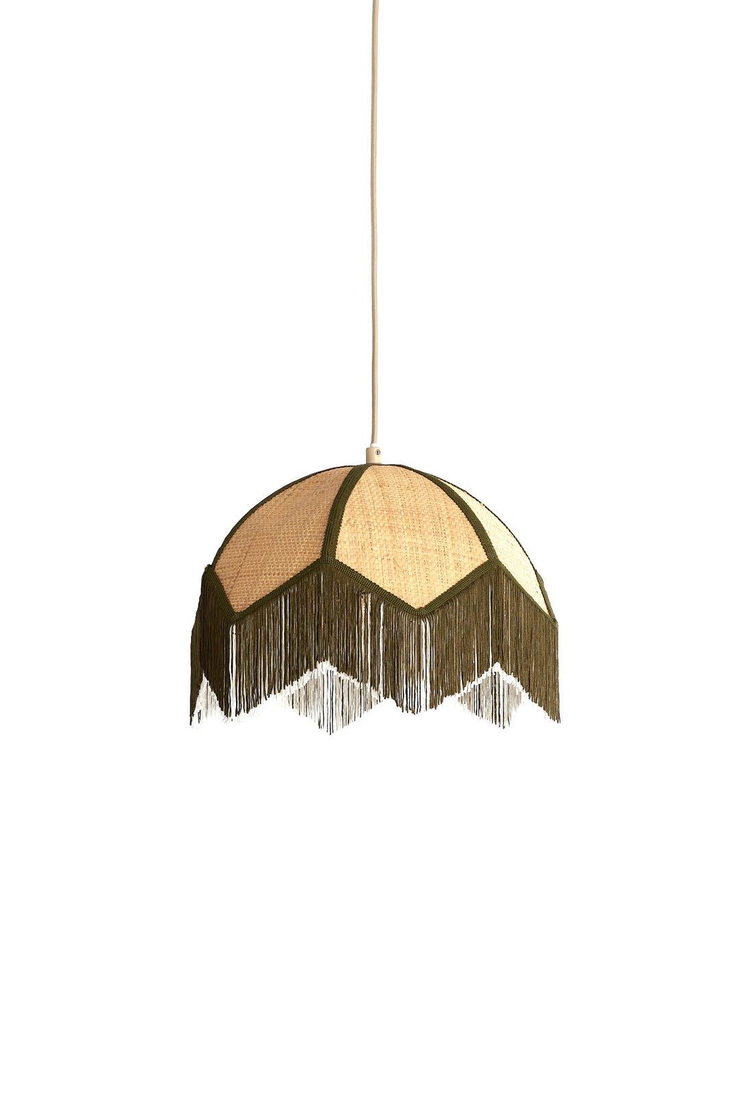 Light & Living Hanglamp Sulina Raffia Naturel/Groen