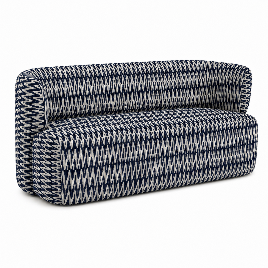 Riviera Eetbank Navy – 3/4 aanzicht