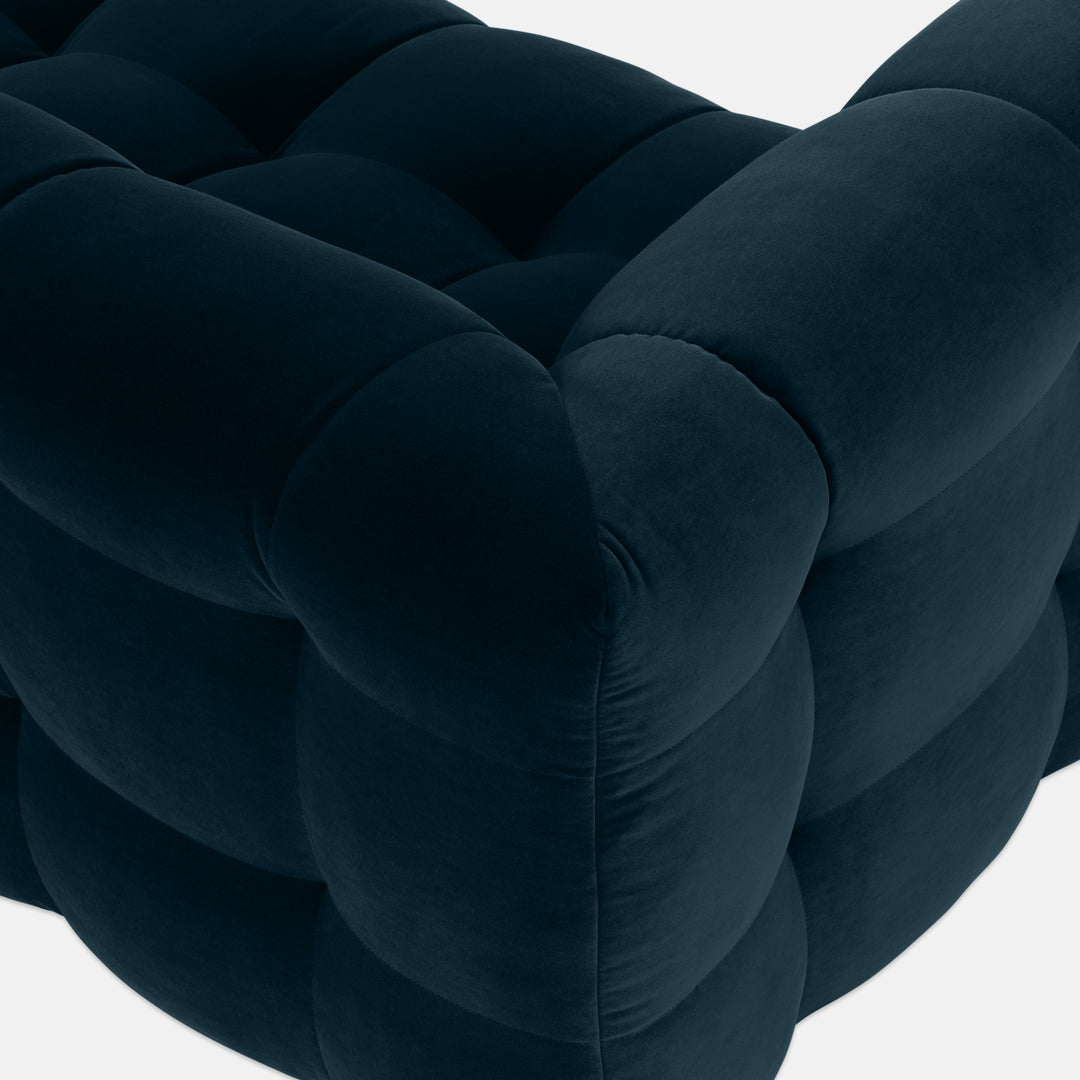 Velvet Bank 3-Zits – Ronde Luxe Designbank | Royal petrol