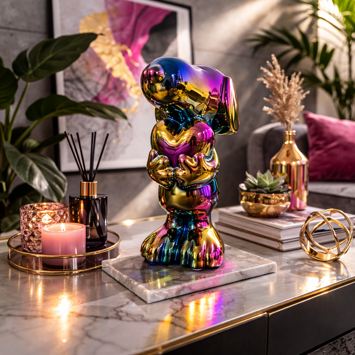 Keramiek Hond met Hart Multicolor – Hoogglans Beeld 20,5 cm