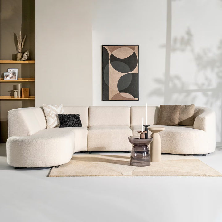 SEVN Hoekbank Denise Teddy, kleur Ivoor