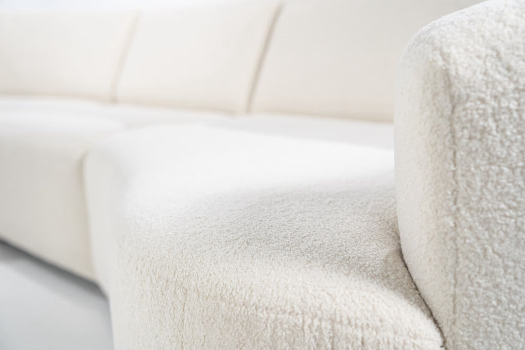 SEVN Hoekbank Denise Teddy, kleur Ivoor