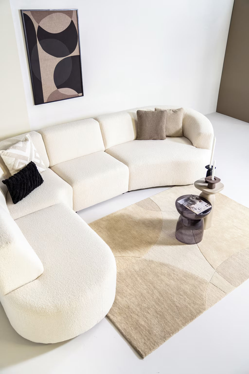 SEVN Hoekbank Denise Teddy, kleur Ivoor