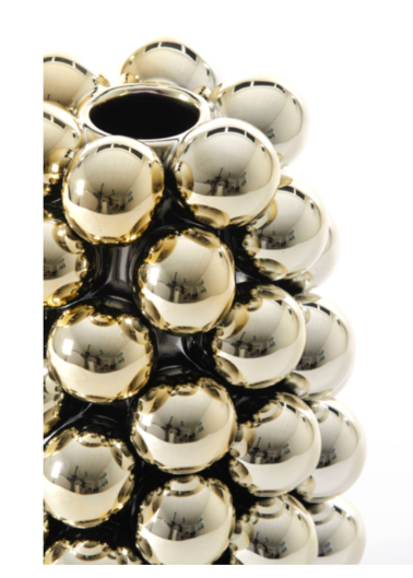 Kerst Vaas deco Ø18x28 cm BIYANG keramiek metallic licht goud