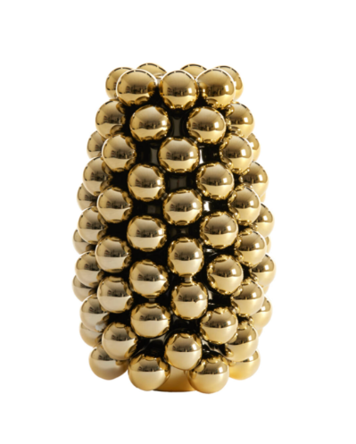 Kerst Vaas deco Ø18x28 cm BIYANG keramiek metallic licht goud