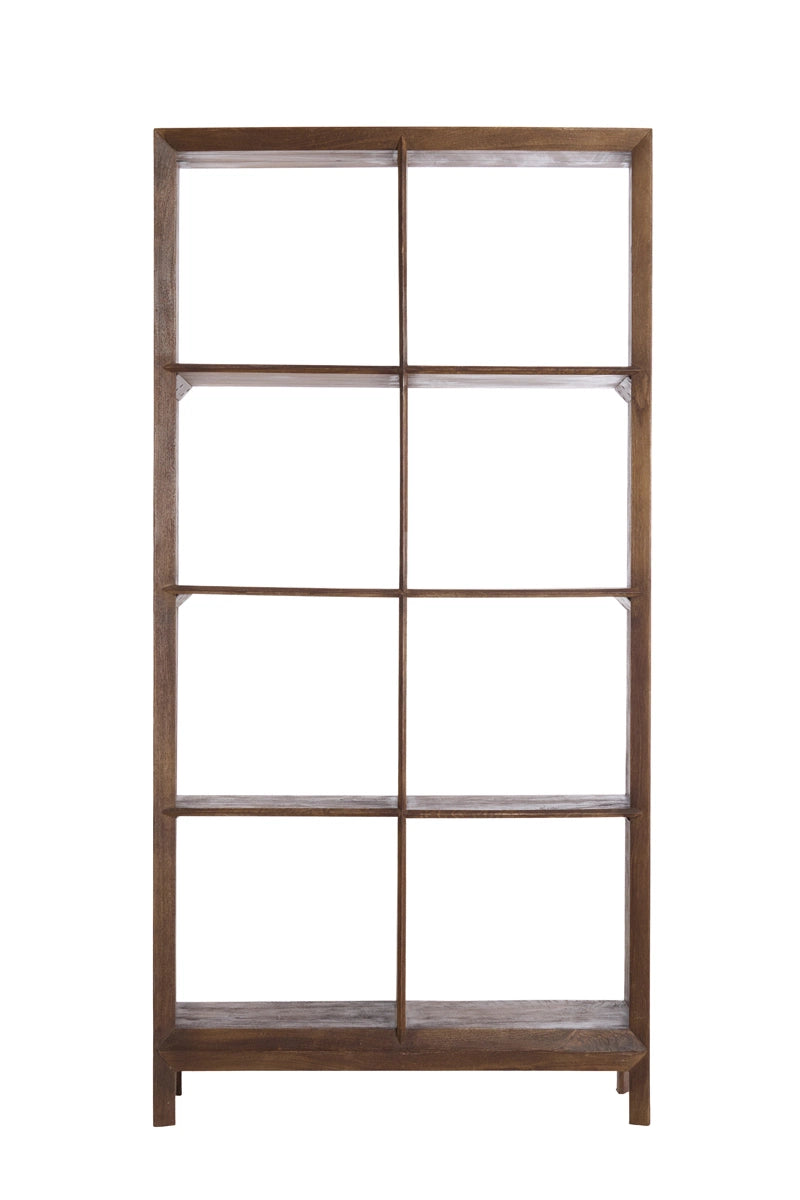 Light & Living Wandkast Sondrio Open Mangohout Mat Donkerbruin 95x190cm