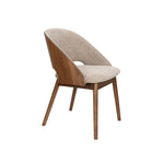 Dutchbone Velore eetkamerstoel walnoot beige