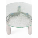 Ronde glazen salontafel Dutchbone Marly van opzij