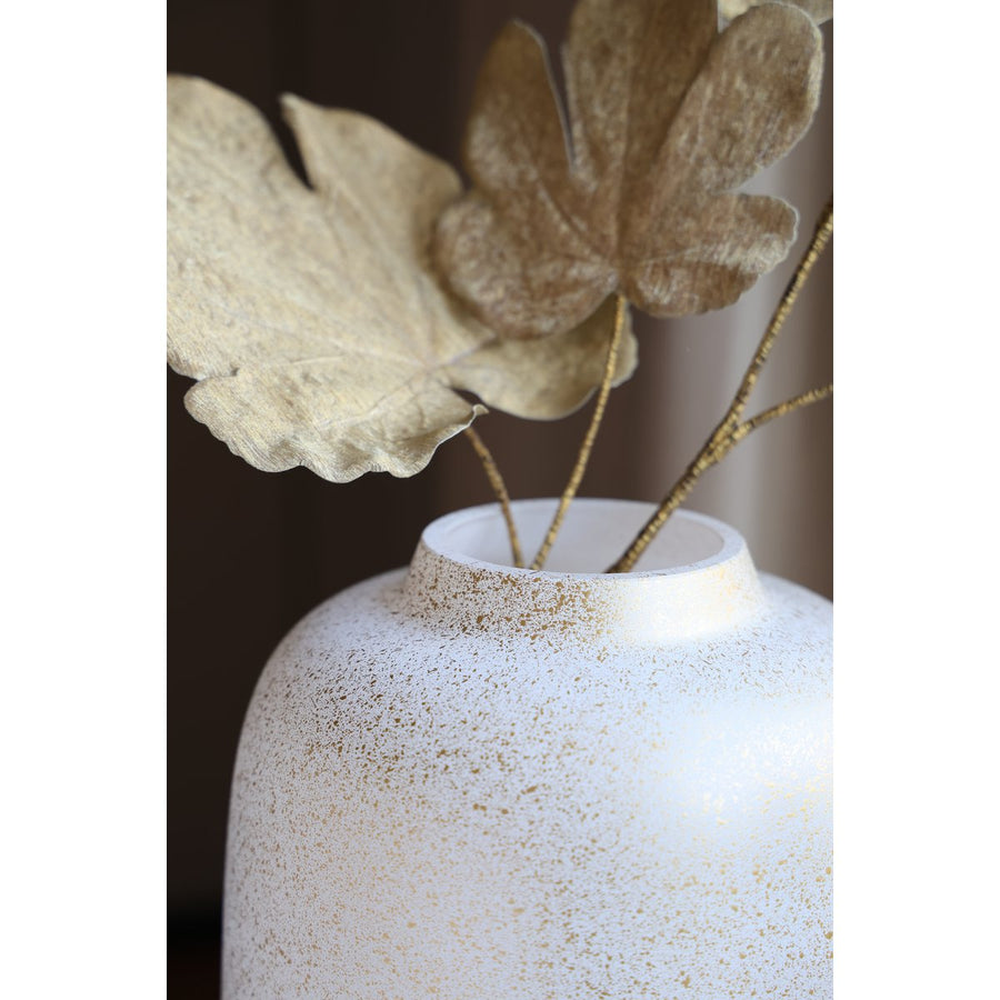Artic Sparkle Gold vaas – Mondgeblazen gouden vaas met glinstereffect
