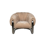 Detail van het gepolijste rvs frame van de Marly fauteuil