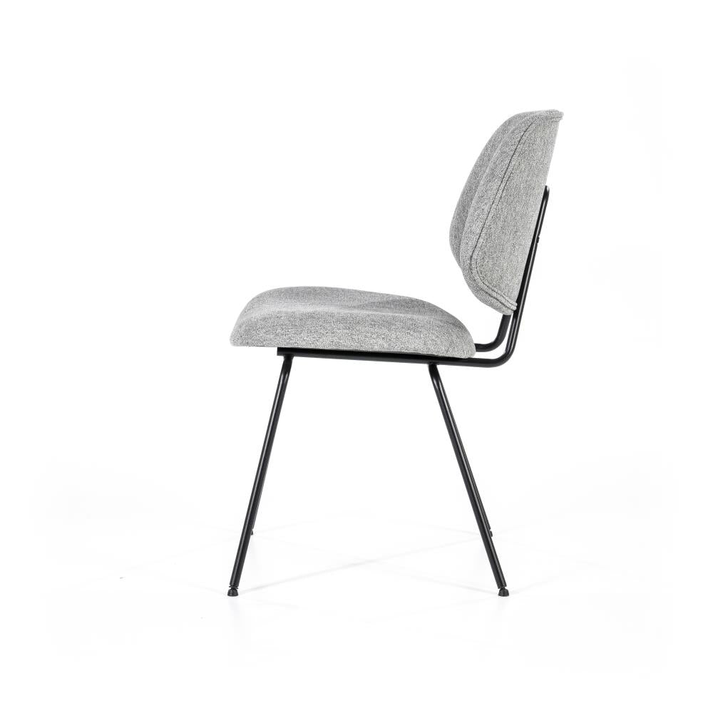 Stoel Lynn – stof & metaal grijs fletcher
