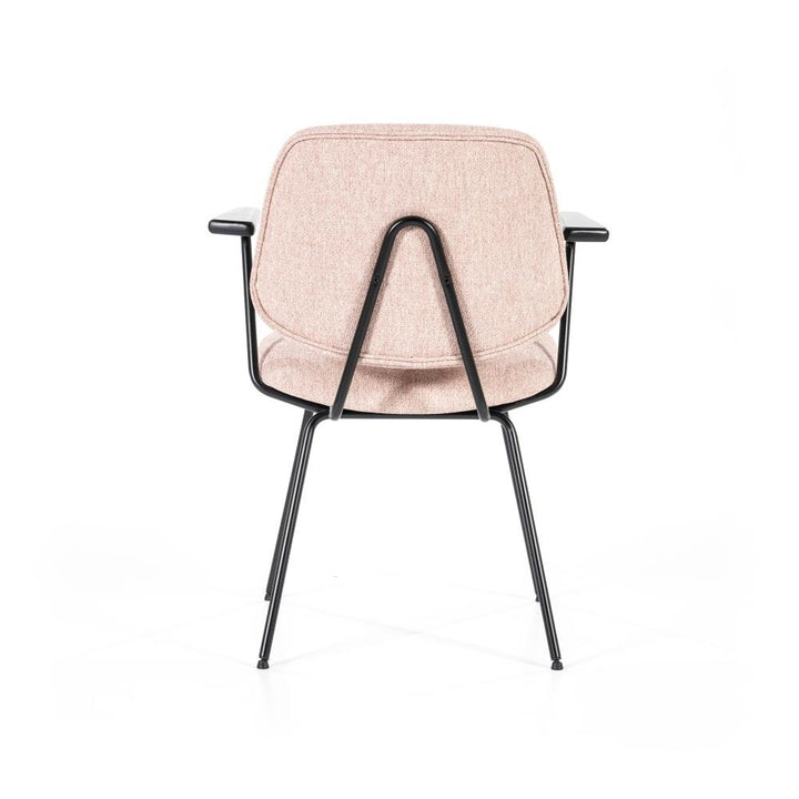 Stoel Lynn met armleuning – stof & metaal roze fletcher