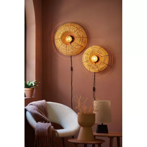 Light & Living Wandlamp Milan – Naturel Rotan – Ø 40 cm – E27