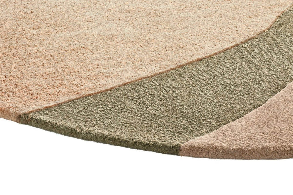 Brinker Organix rond vloerkleed Khaki in een interieur