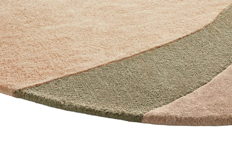 Brinker Organix rond vloerkleed Khaki in een interieur