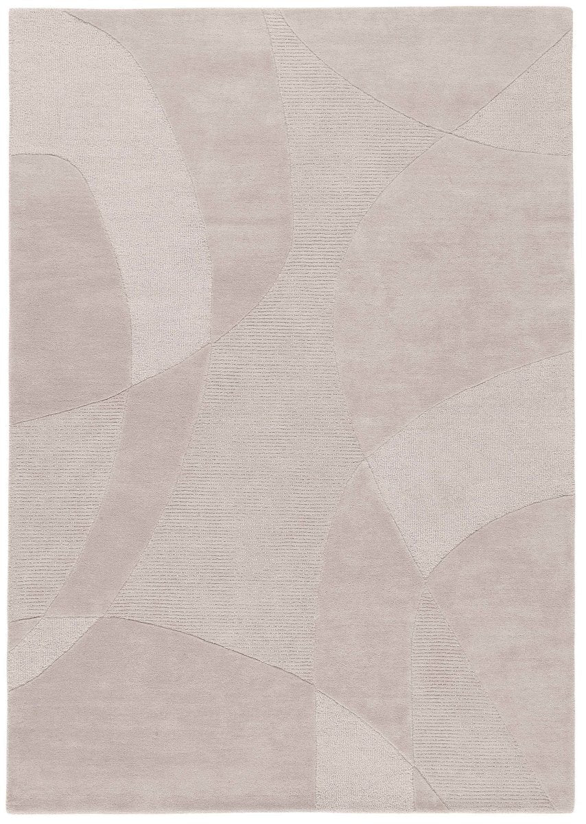 Brinker Fusion wollen vloerkleed Beige - volledig kleed met gebogen vlakken