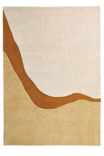 Brinker Organix wollen vloerkleed Gold - volledig kleed met organisch dessin