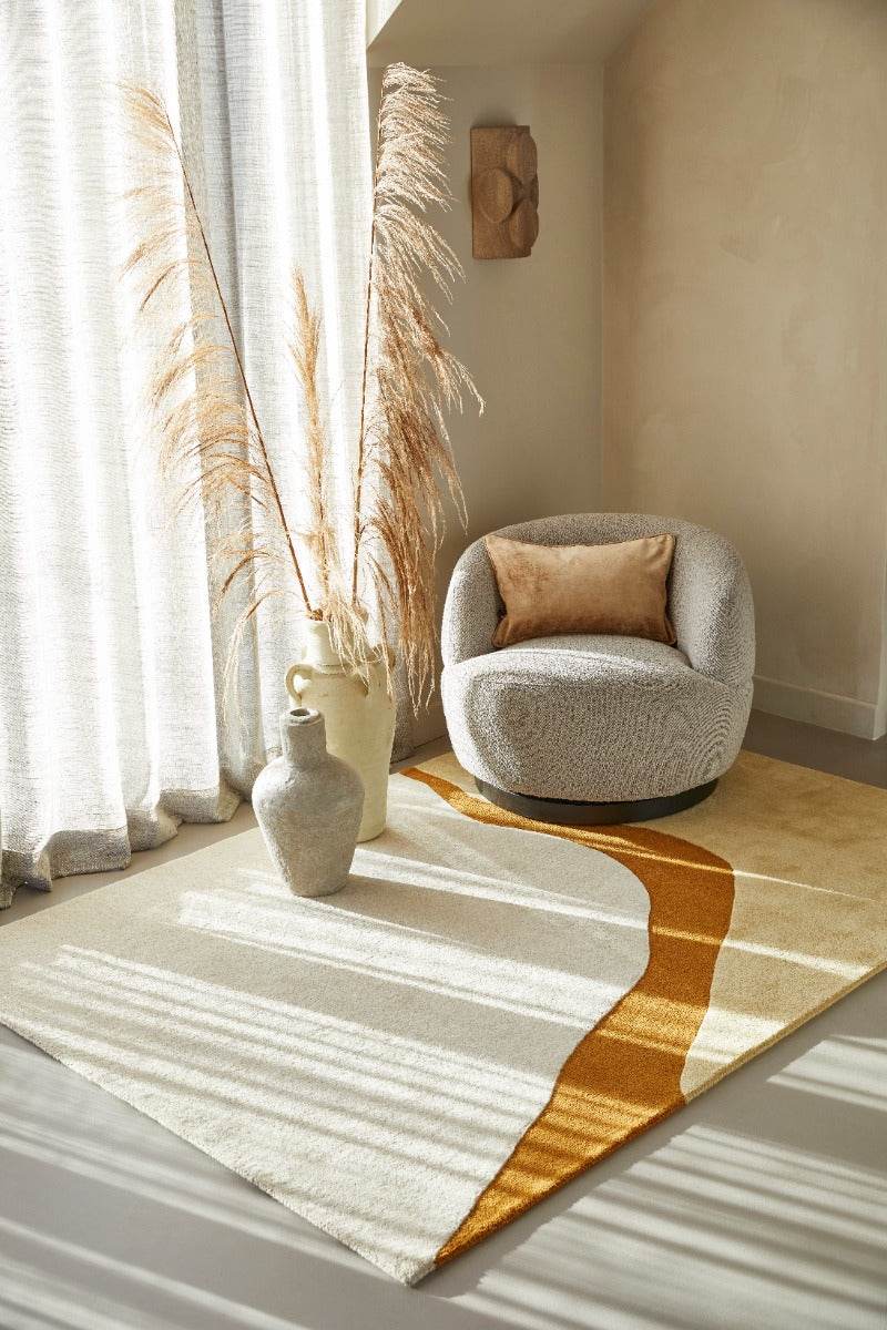 Brinker Organix wollen vloerkleed Gold gestyled