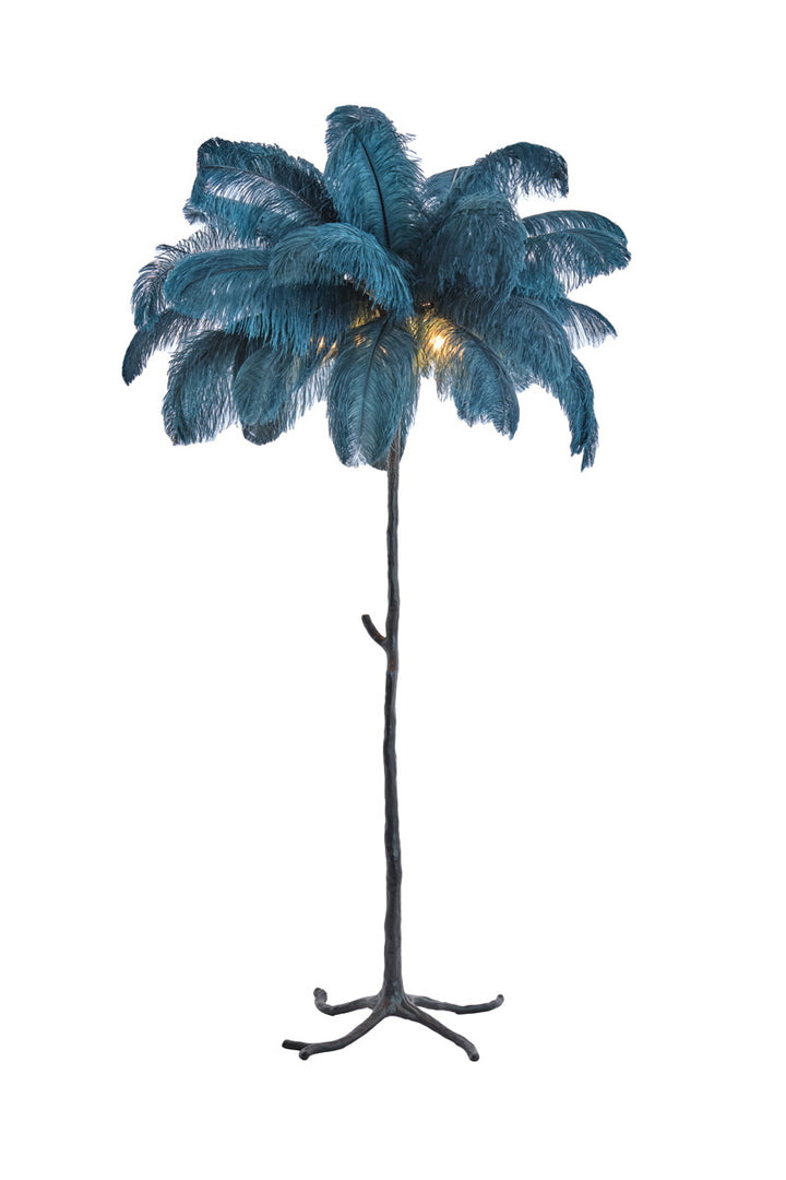 Light & Living Vloerlamp Feather Blauw