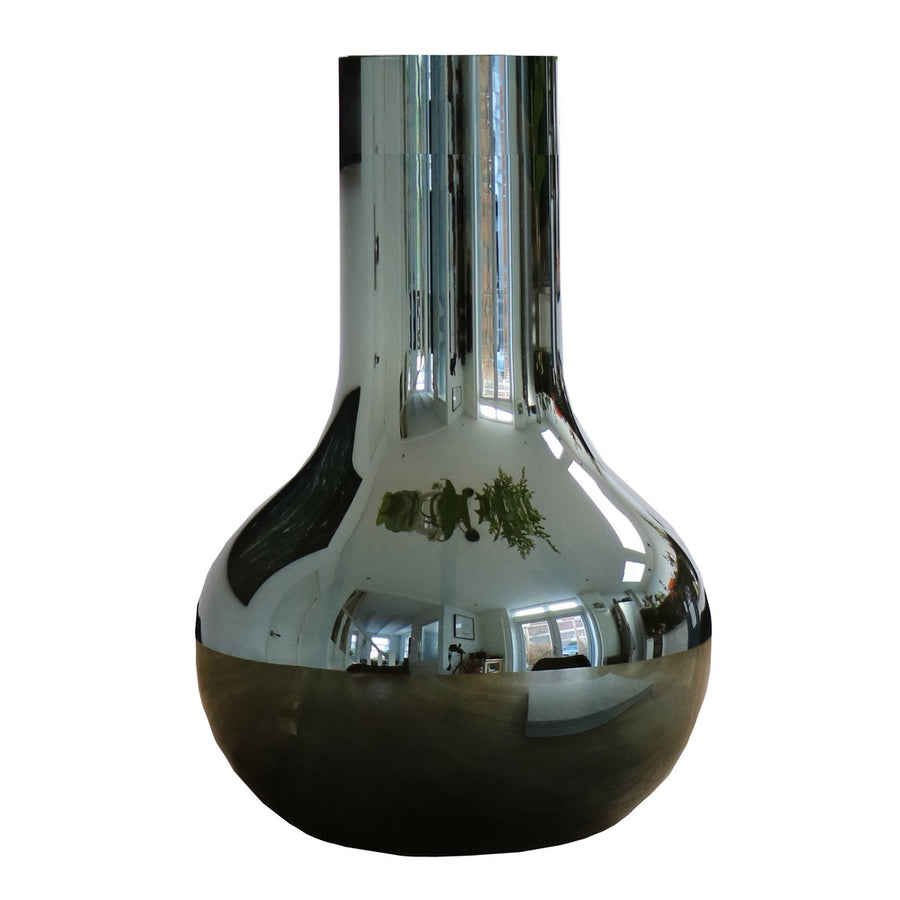 Seim vaas gloss grey – Mondgeblazen bol van spiegelglas Ø25,5xH37
