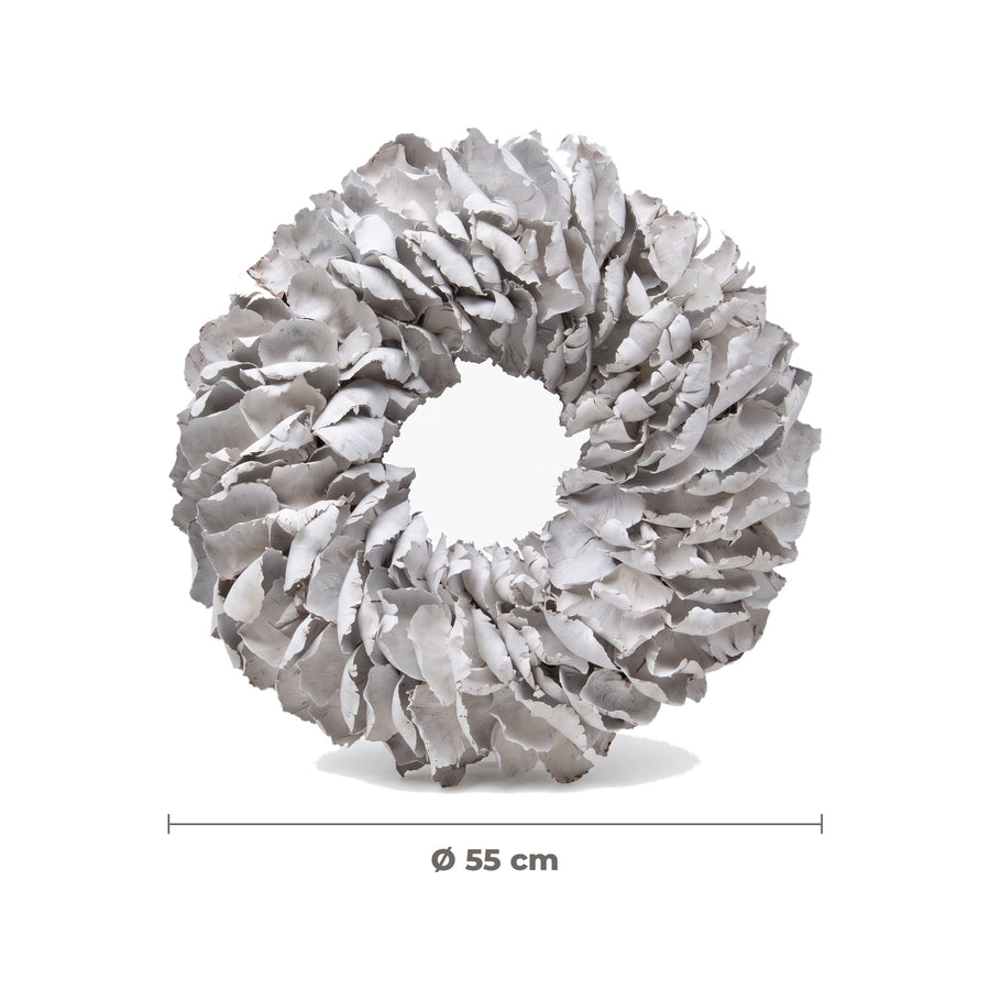 Krans gedroogde palmblaadjes wit Ø 55 cm