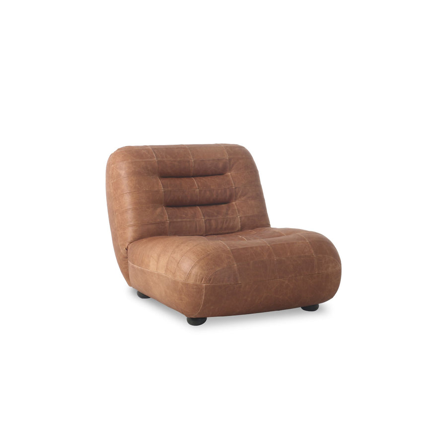 Lage loungefauteuil wax leer cognac 87 cm – Dutchbone Wyatt