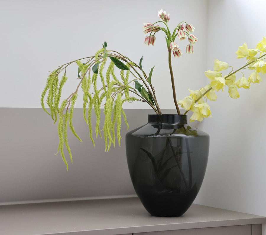 Tugela Grey vaas – Mondgeblazen handgemaakte vaas Ø24,5–28 cm