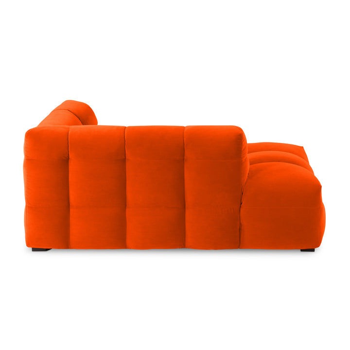 Velvet Chaise Longue – Luxe Ronde Design Ligbank | Royal Orange