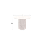 Maattekening ronde eettafel travertin 115 x 77 cm Dutchbone Arda