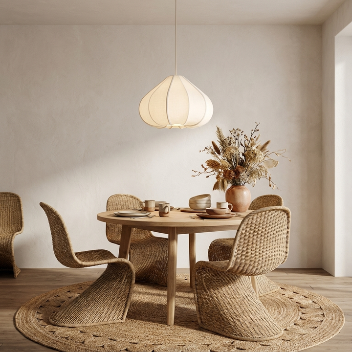 Light en Living Hanglamp ZUBEDA crème wit