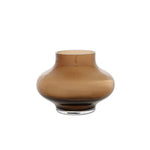 Ruvuma Taupe vaas – Mondgeblazen design van glas Ø20/28 x H15/28 cm