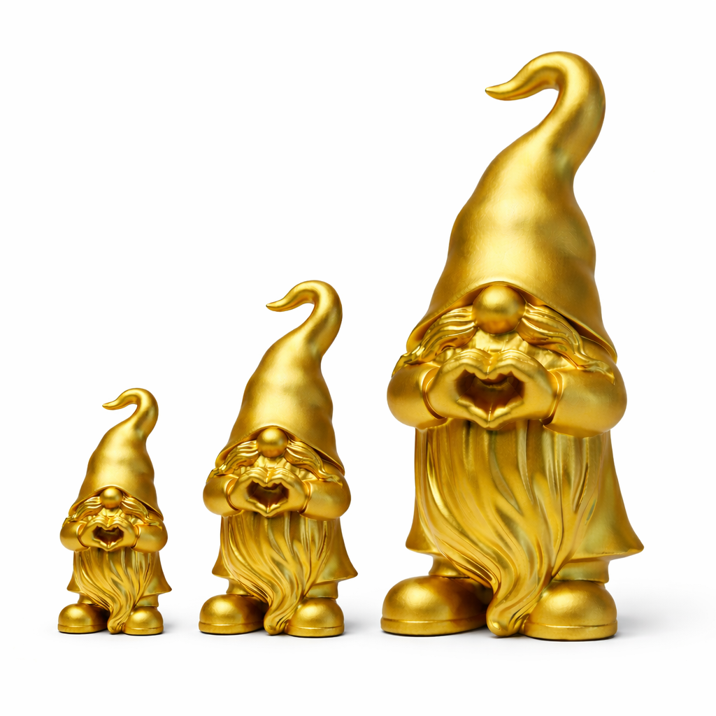 Gouden Paas kabouter/gnoom met Hart