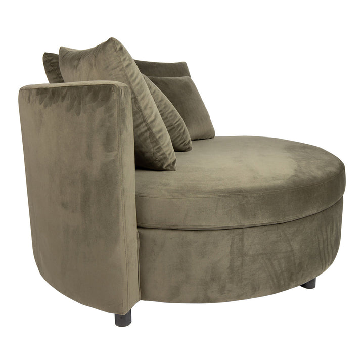 Fayen Fauteuil - Ø121x68cm - Velvet - Groen PTMD
