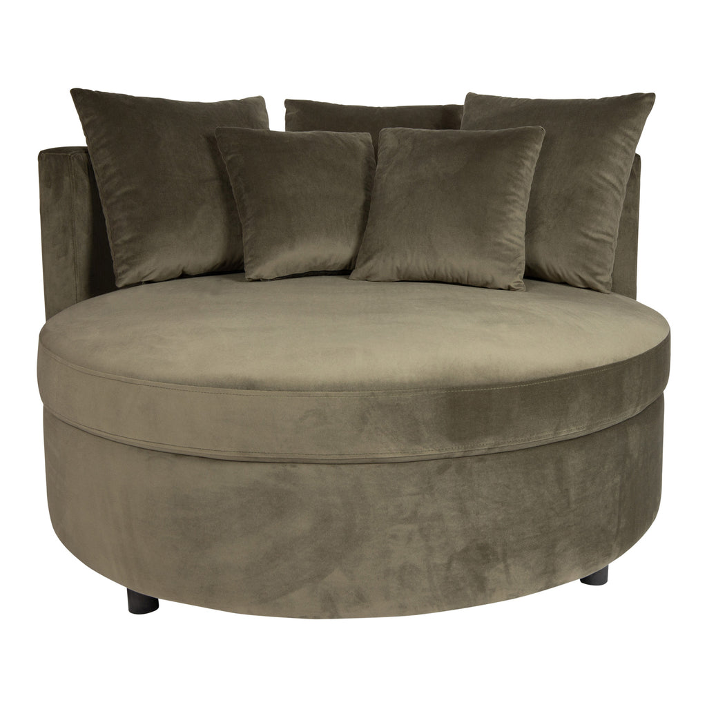 Fayen Fauteuil - Ø121x68cm - Velvet - Groen PTMD