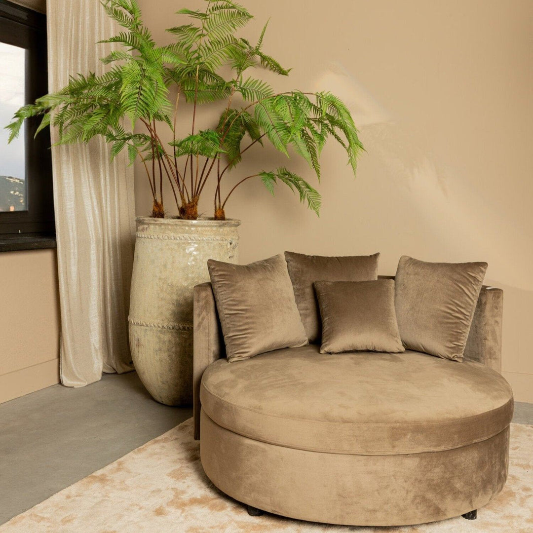 Fayen Fauteuil - Ø121x68cm - Velvet - Zand PTMD