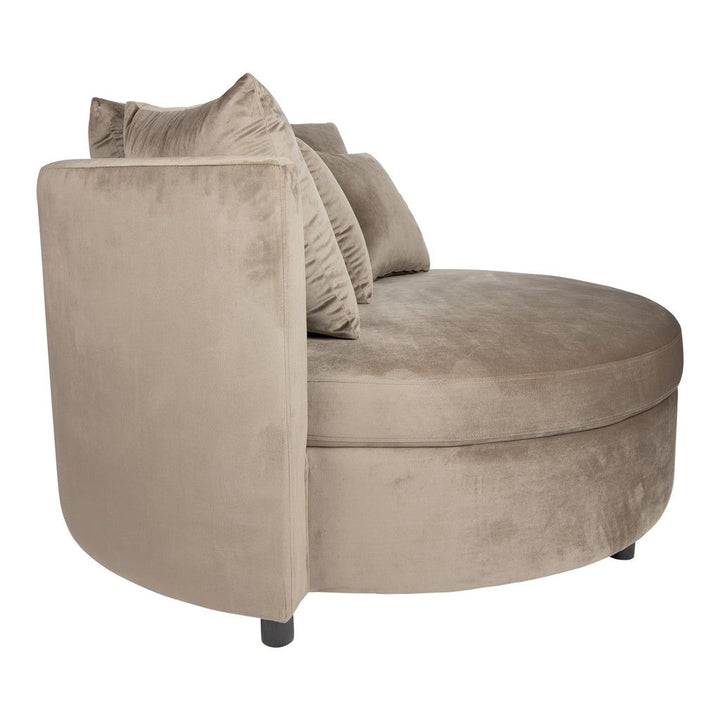Fayen Fauteuil - Ø121x68cm - Velvet - Zand PTMD