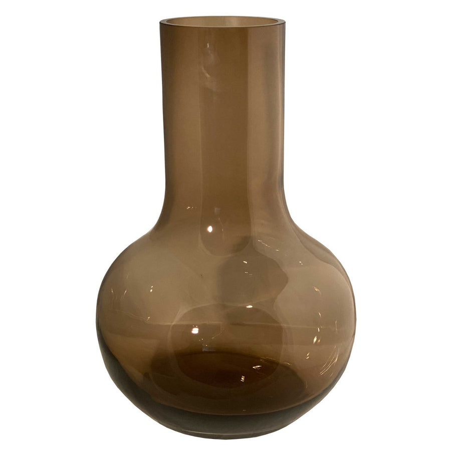 Seim Taupe vaas – Mondgeblazen bruine glazen design Ø25–28 cm