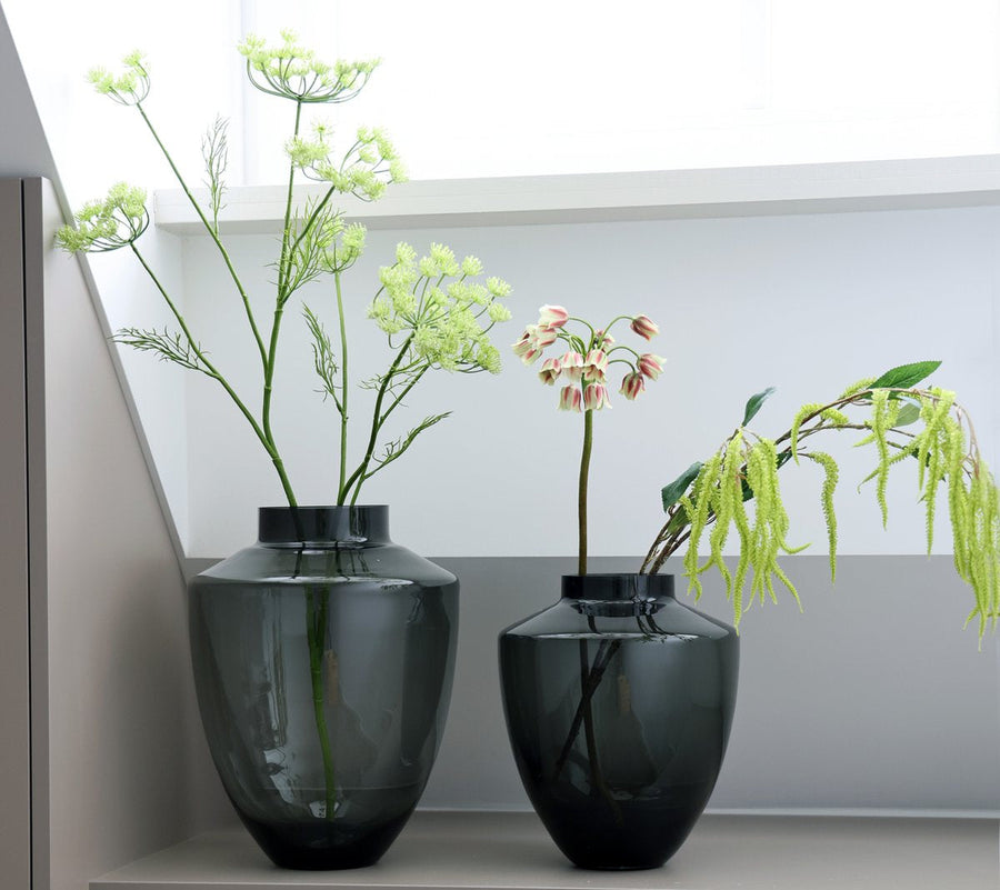 Tugela Grey vaas – Mondgeblazen handgemaakte vaas Ø24,5–28 cm