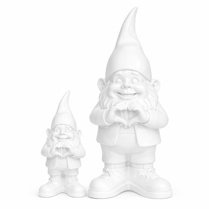 Witte Valentijns kabouter/gnoom met Hart