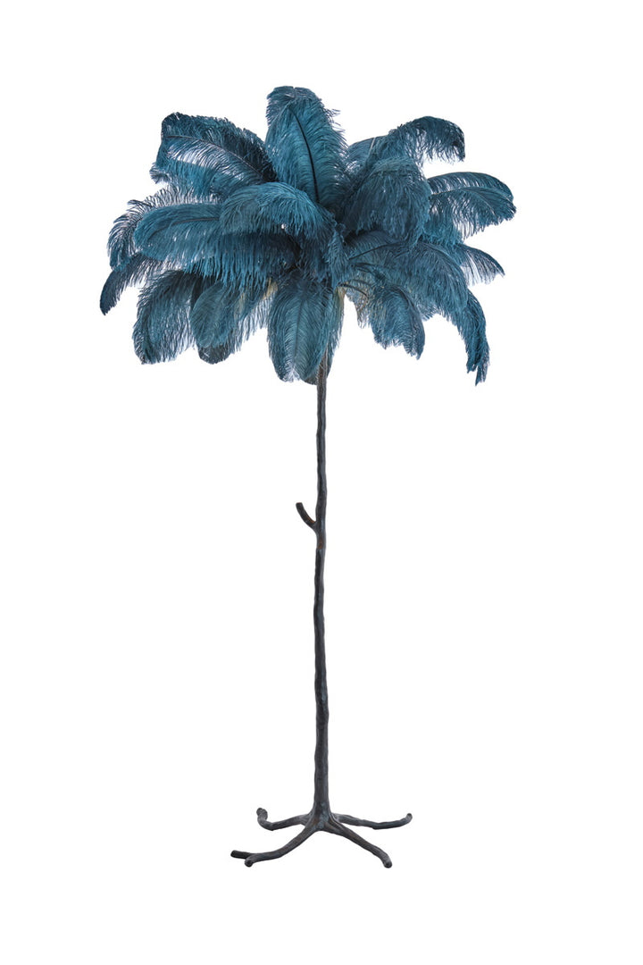 Light & Living Vloerlamp Feather Blauw