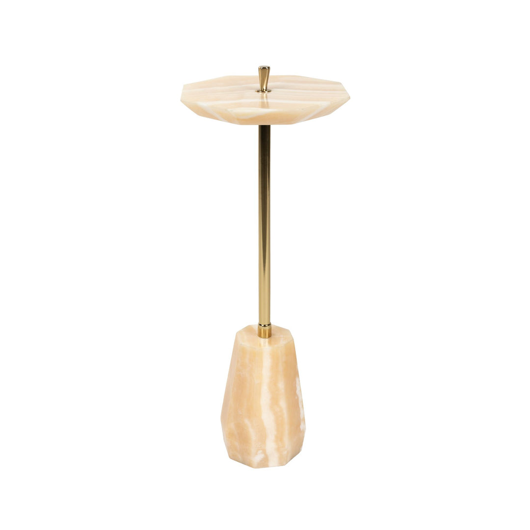 Marmeren bijzettafel 25 cm met zilveren poot – Dutchbone Onno