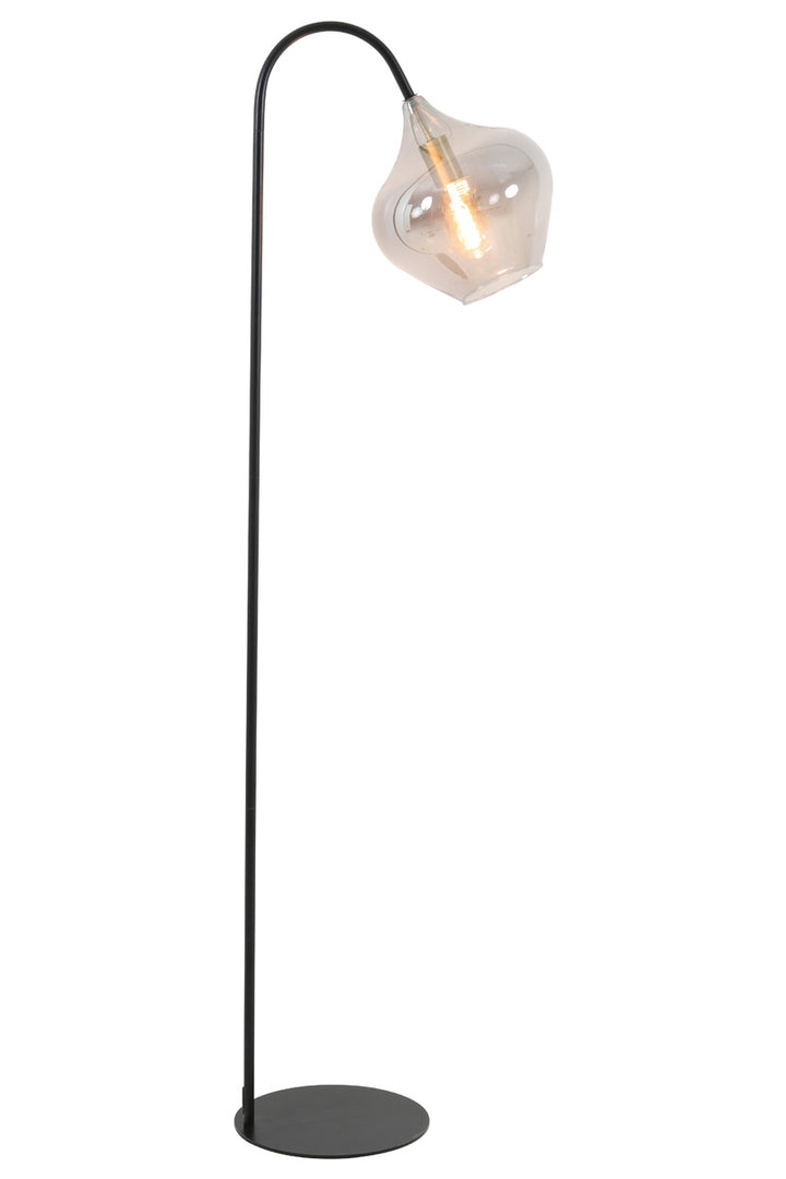Light & Living Vloerlamp Rakel Mat Zwart/Smoke 160cm