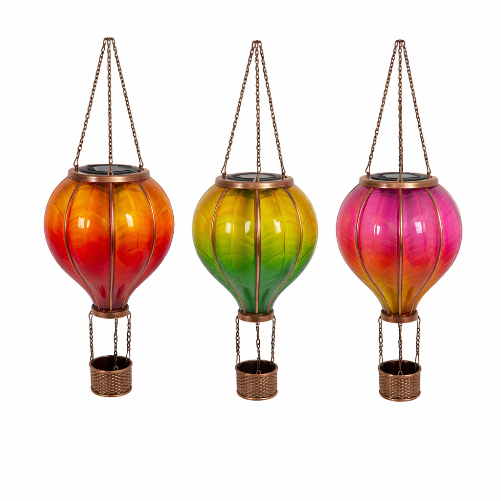 Solar Luchtballon Hanglamp – Sfeervolle LED Tuinlamp voor Balkon & Terras