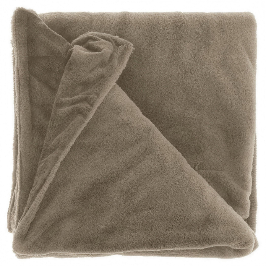 Fleece plaid taupe 150x200 cm Kleed Teun