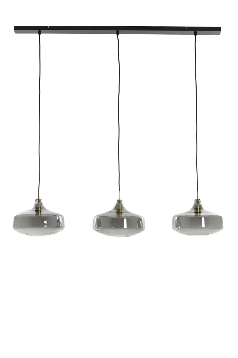Light & Living Hanglamp Solna 3-Lichts Smoke Glas 120cm
