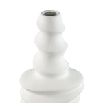 Georgy White ceramic pot round spiral L PTMD