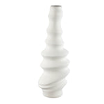Georgy White ceramic pot round spiral L PTMD