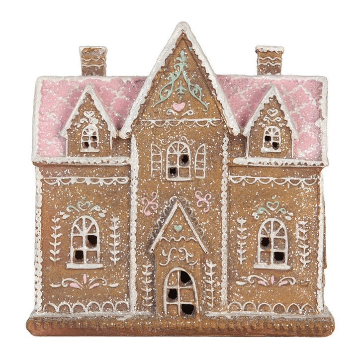 Kerst Gingerbread Huis met LED 21x8x20 cm Bruin